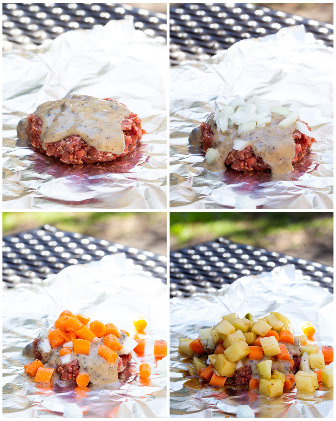 How to make a foil dinner for cooking in the coals of a campfire. 