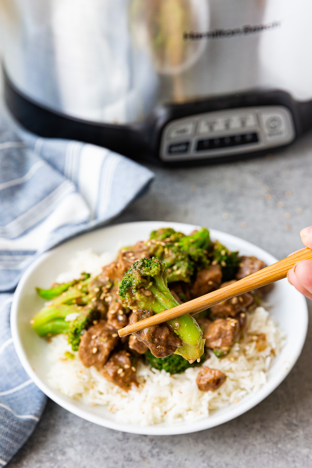 Slow cooker beef and broccoli