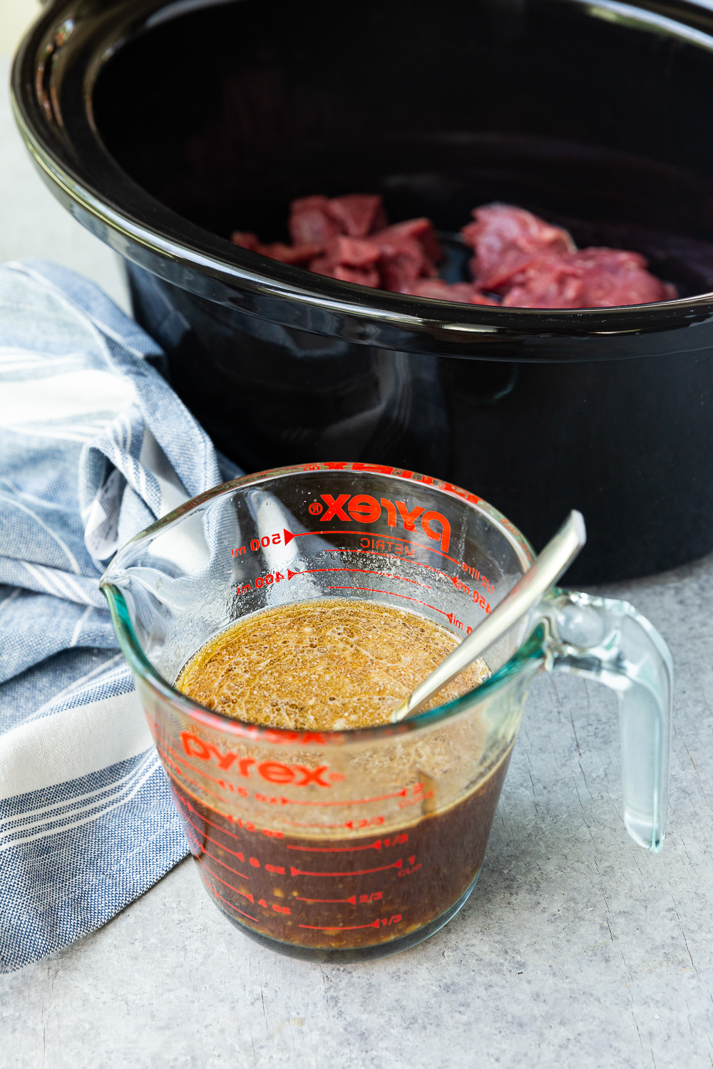 Making beef and broccoli in the slow cooker