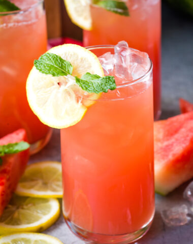Homemade watermelon lemonade, a thirst quenching, deliciously refreshing summer lemonade