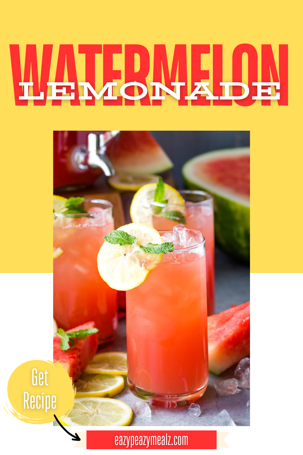 Watermelon lemonade, an easy homemade lemonade that is totally refreshing and a thirst quencher great for summer days. 