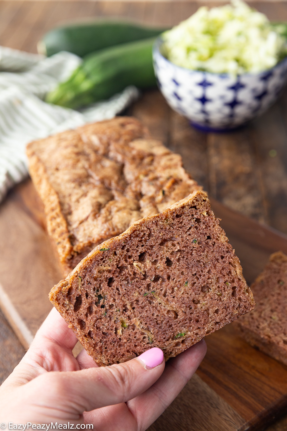Delicious baked zucchini bread, a simple recipe with awesome results. 