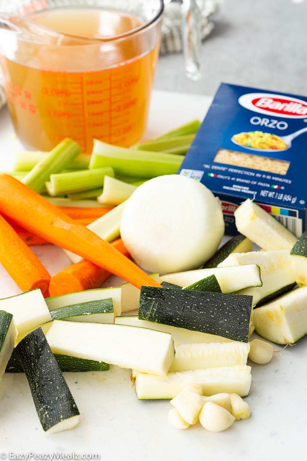 Ingredients for Italian orzo soup