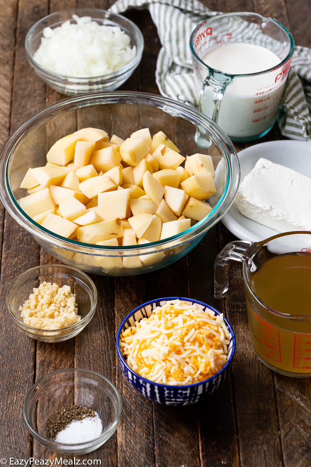 Ingredients for baked potato soup