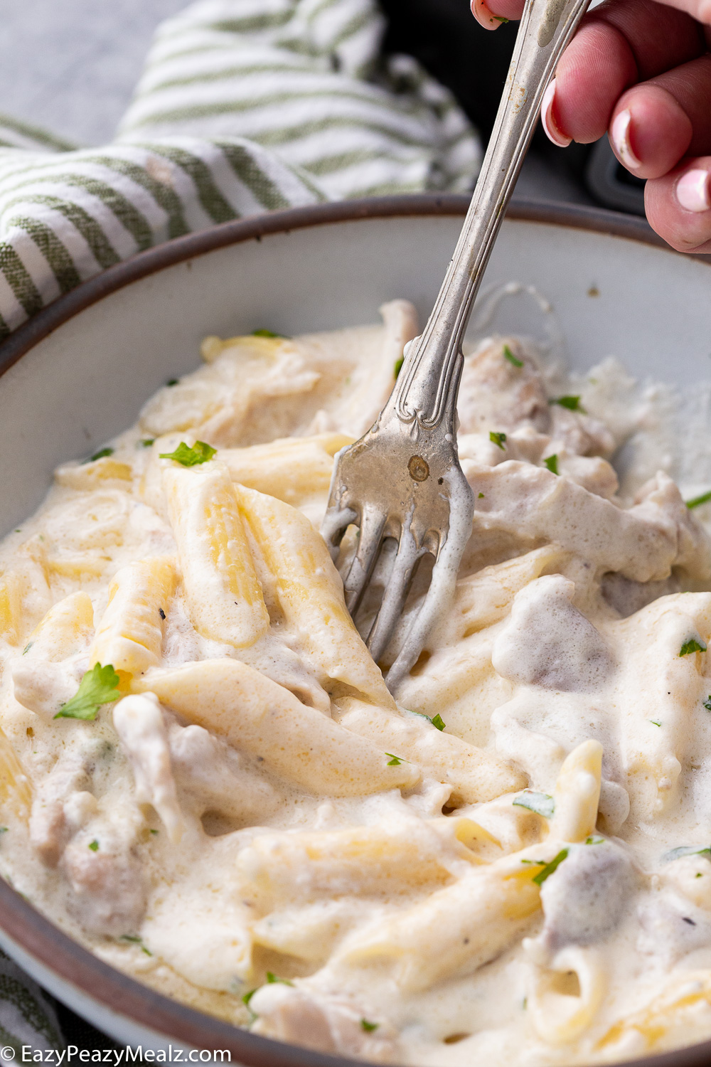 Slow Cooker Chicken Alfredo is a delightful pasta dish that is one pan. 
