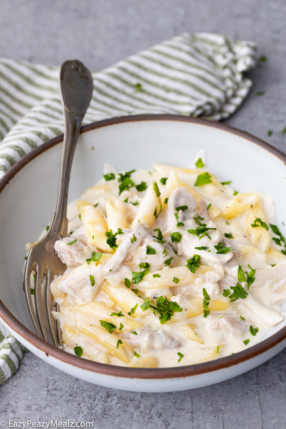 Slow cooker chicken alfredo with gluten free noodles 
