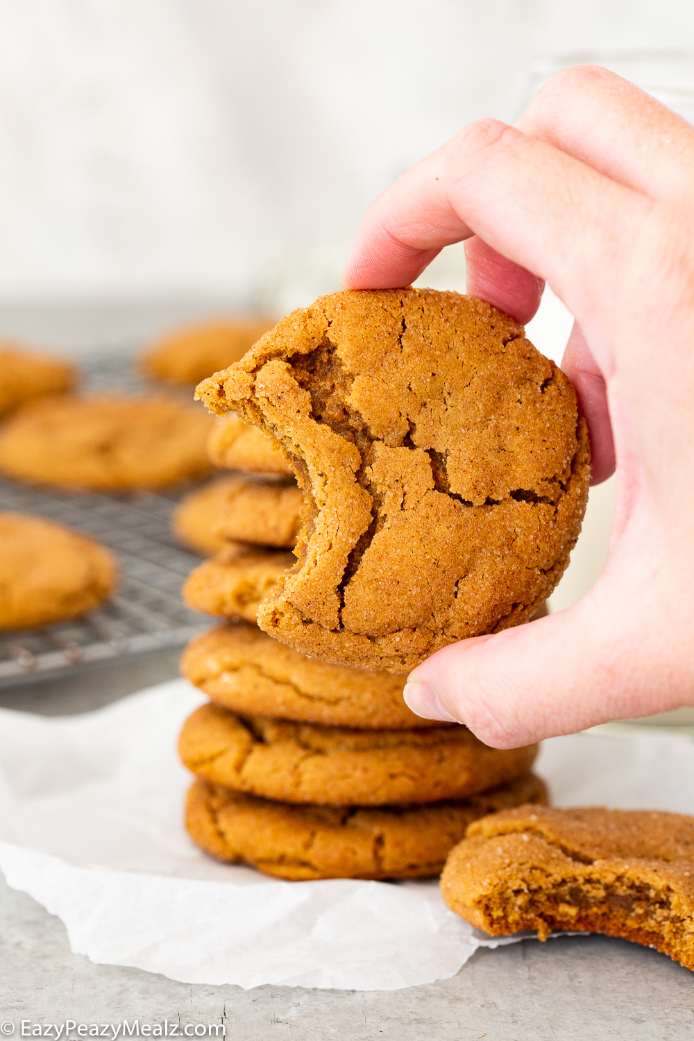 A soft and chewy gingerdoodle cookie