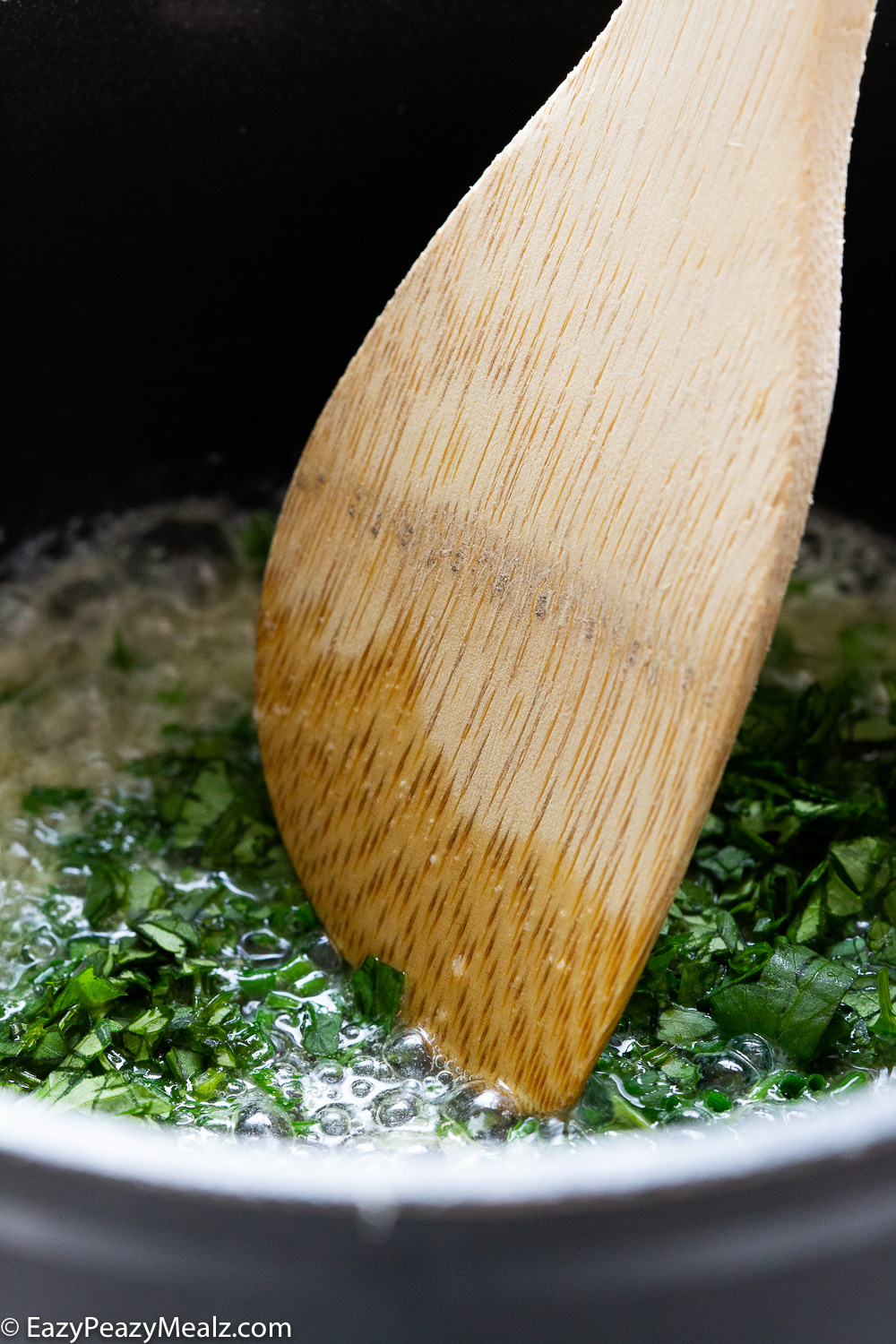 Garlic parmesan herb butter sauce. 