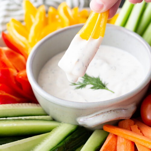 Easy to make homemade ranch, with the perfect amount of creamy, herby, tanginess, serve as a dressing, dip, or drizzle.