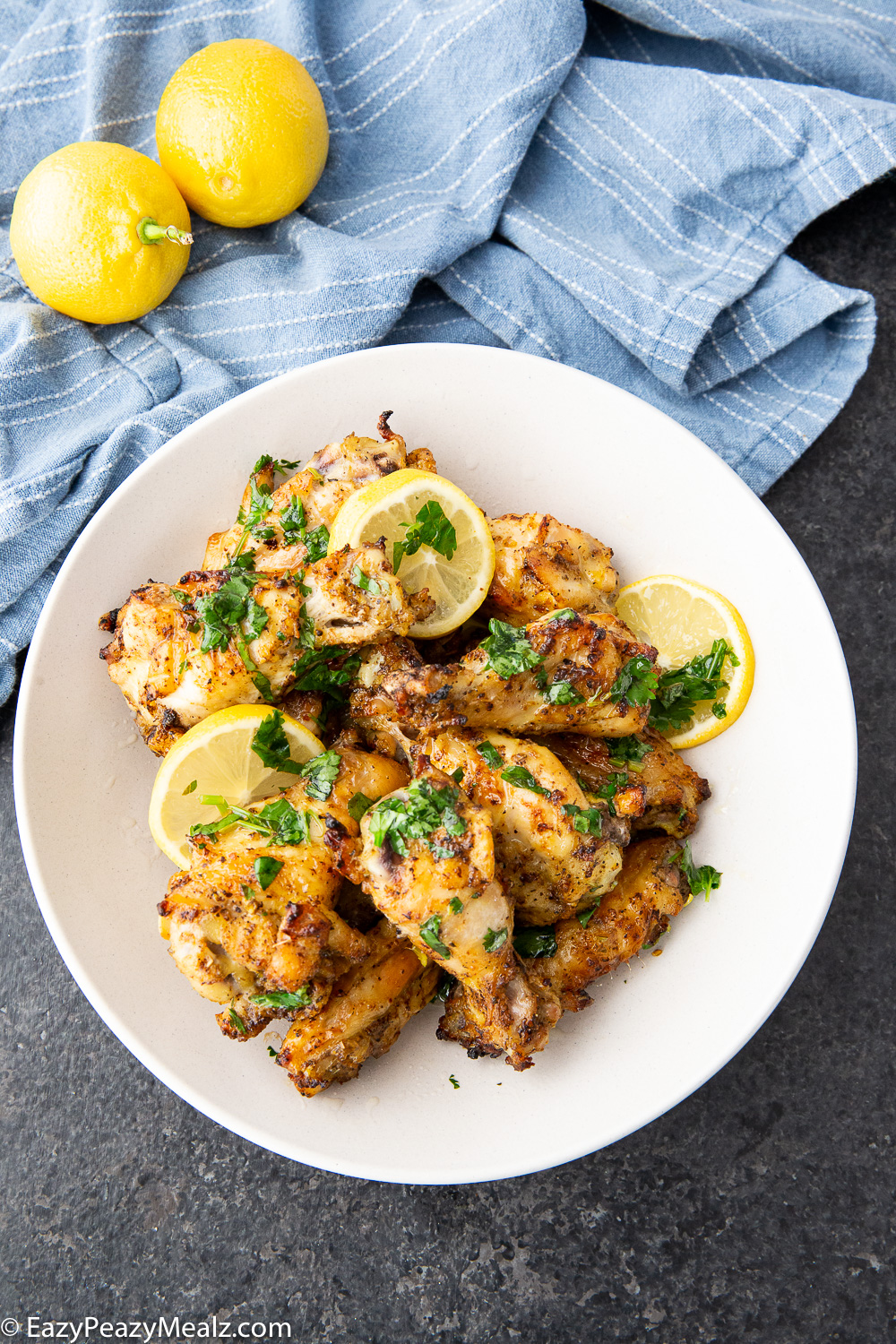 Oven Baked or Air Fried Lemon Pepper Chicken Wings