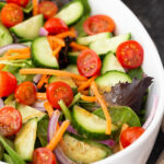 A delicious tossed green salad.