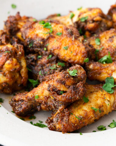 Cajun chicken wings, crispy baked chicken wings with a cajun kick.