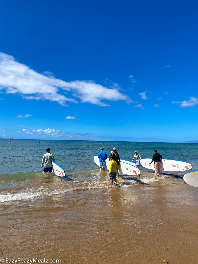 Surf lessons in kamala park kihei maui
