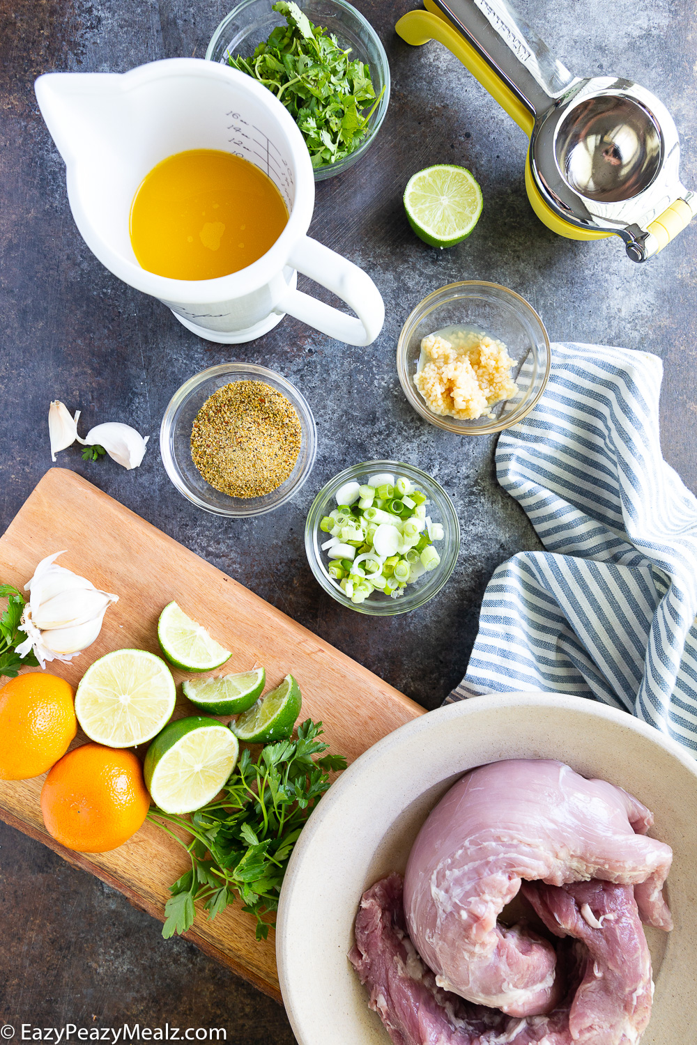 Ingredients needed to make grilled pork tenderloin