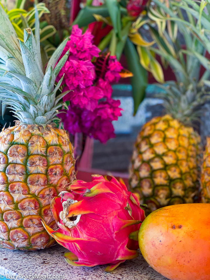 Visiting a farmer's market in Kona