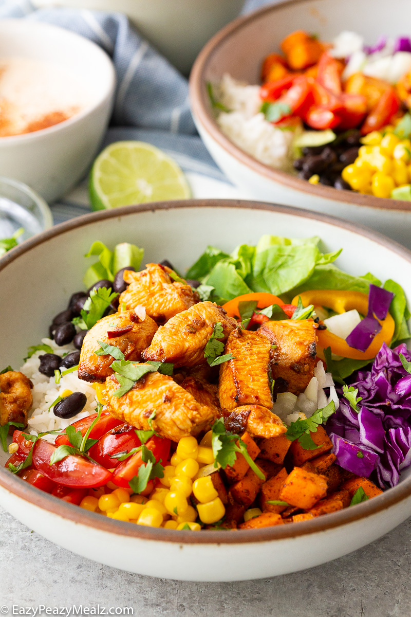 How to make chicken burrito bowls