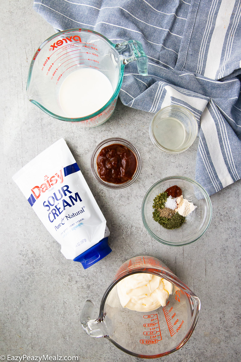 Ingredients needed for chipotle ranch dressing 