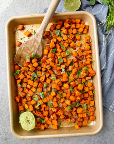 These Chipotle Roasted Sweet Potatoes are the perfect balance of sweet and smoky! Oven-roasted to crispy perfection with a bold chipotle kick, they make a delicious side dish or healthy snack packed with flavor.