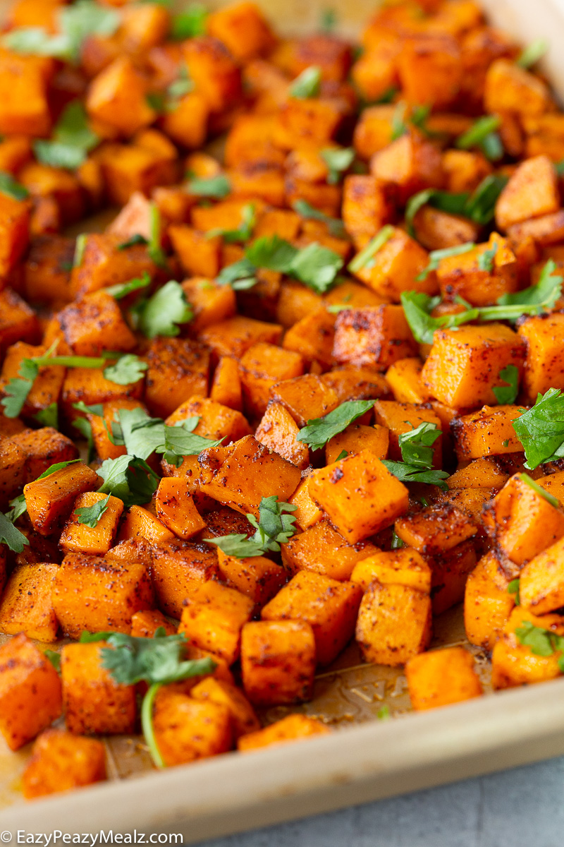 Chipotle seasoned sweet potato chunks
