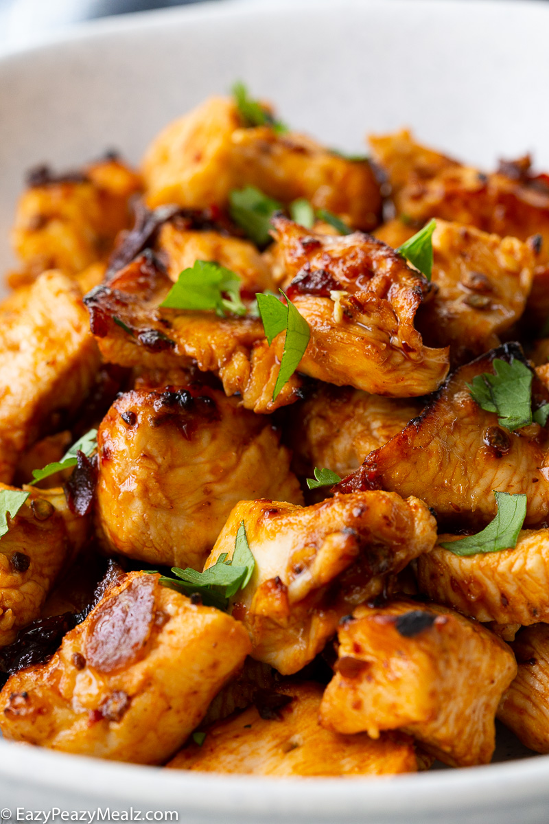 Hot honey chipotle chicken bites