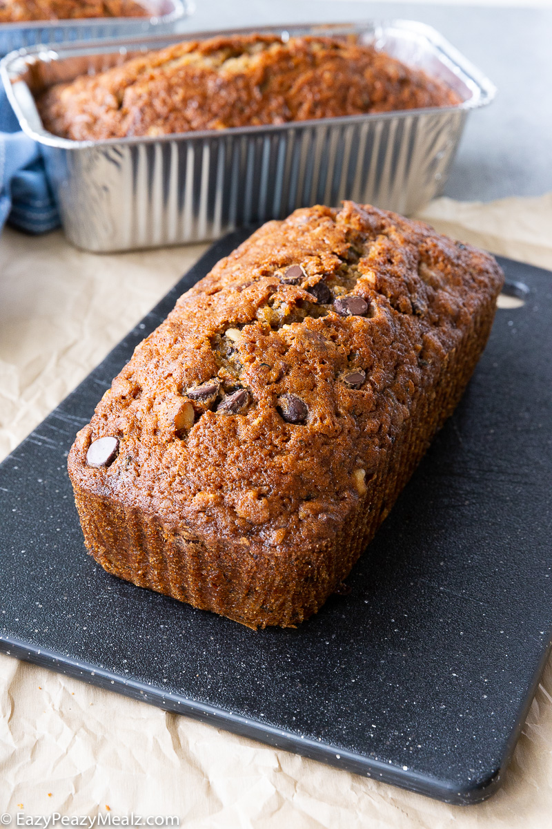 Zucchini nut bread loaf