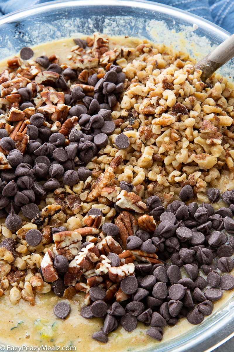 Zucchini nut bread, with chocolate chips