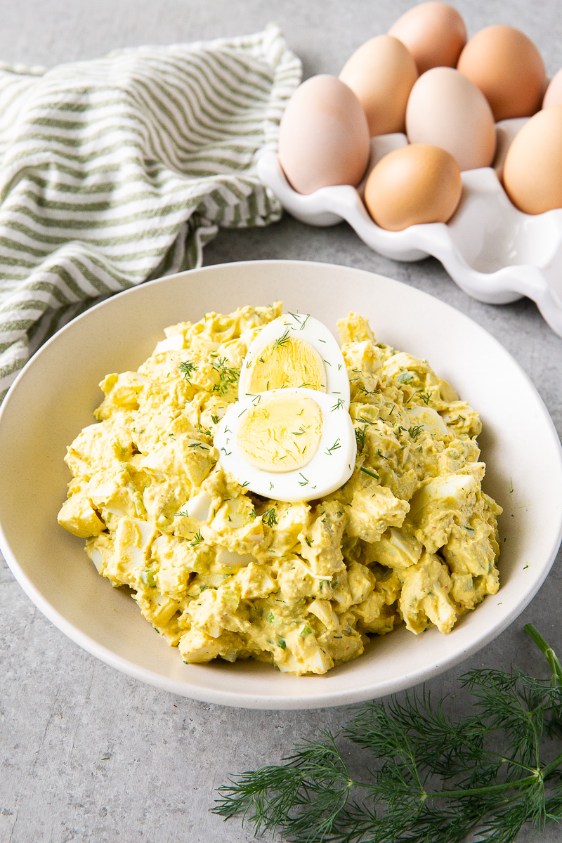 Egg salad recipe, a creamy and classic egg salad with crunch and texture. 