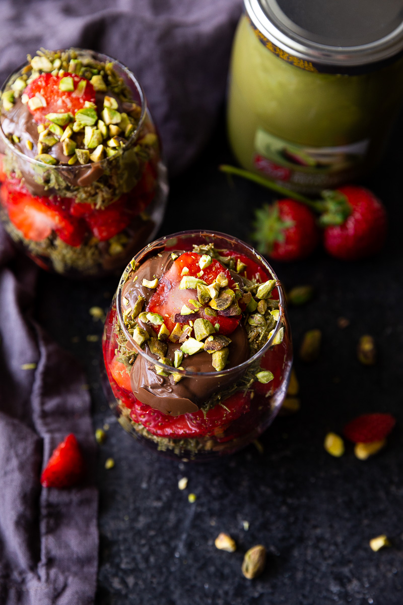 Making Dubai Chocolate Strawberry cups