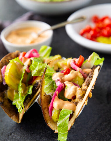 Smashburger tacos, a tasty, crispy taco burger mashup, and a quick 20 minute dinner.