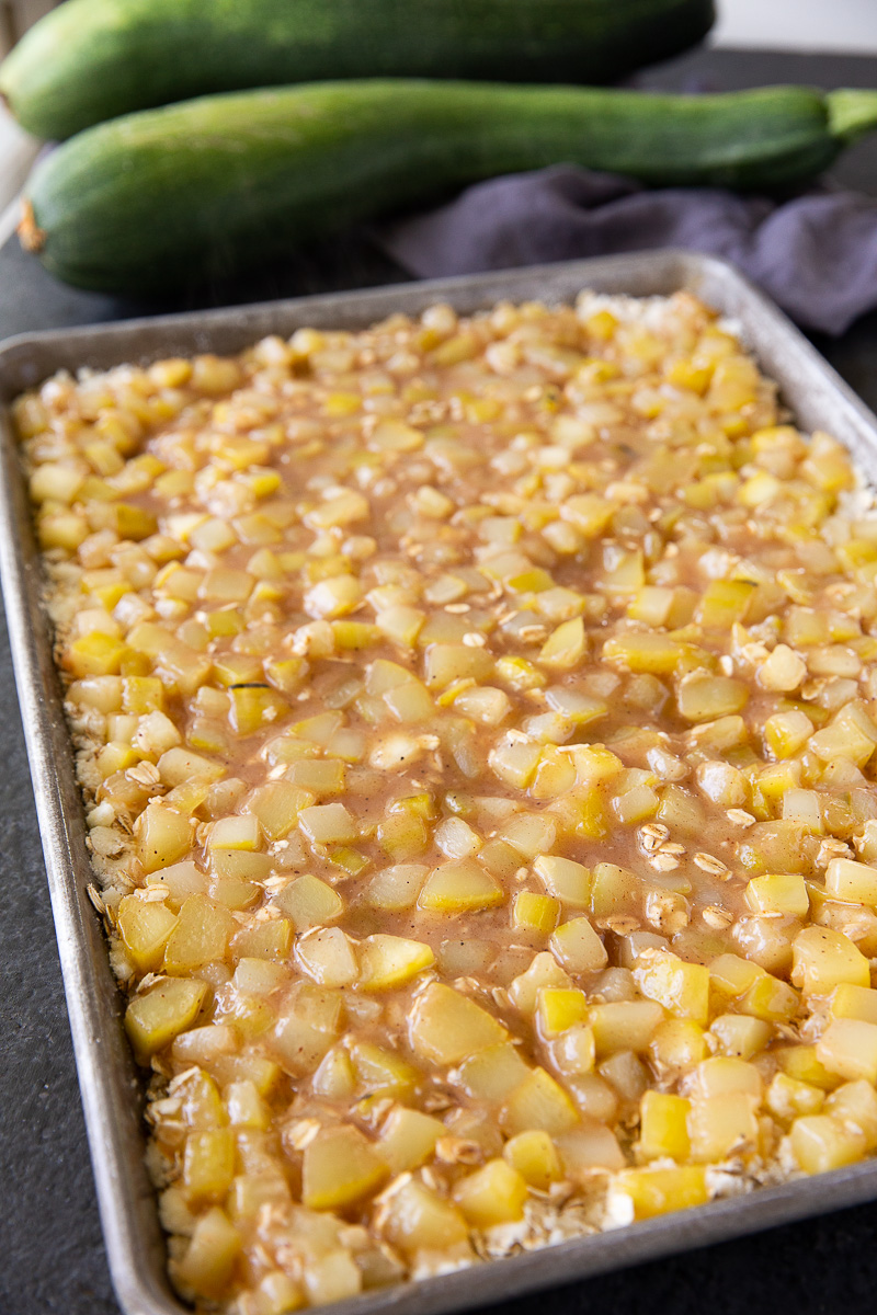 Making a zucchini crisp