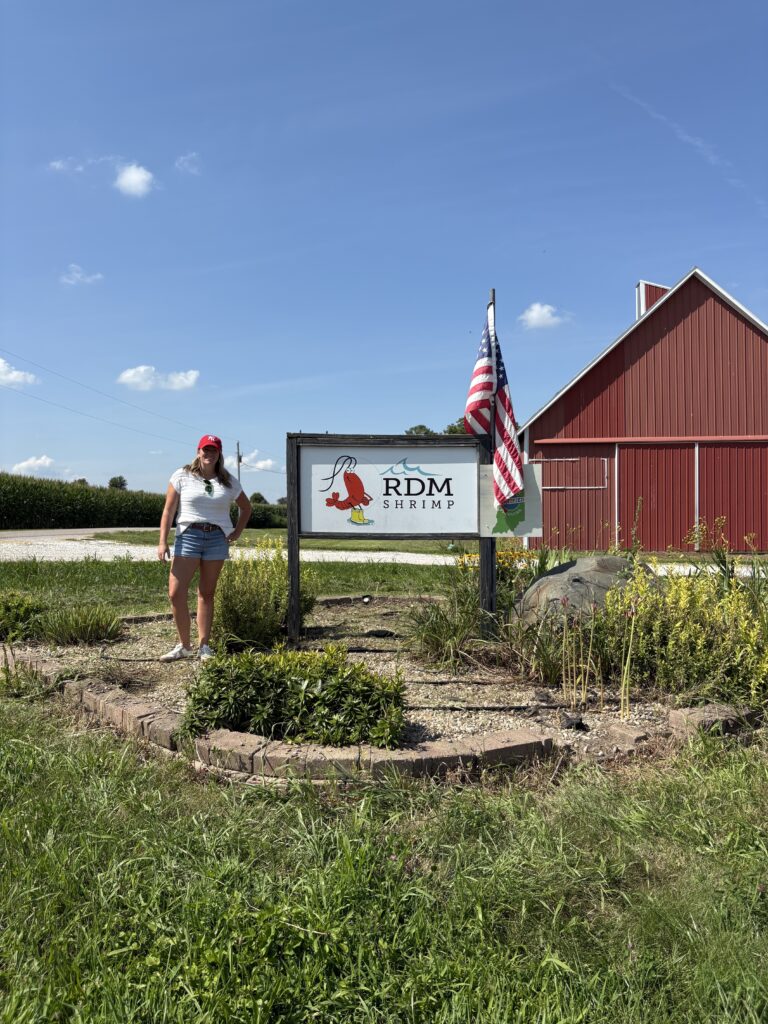 Visiting a shrimp farm in Indiana