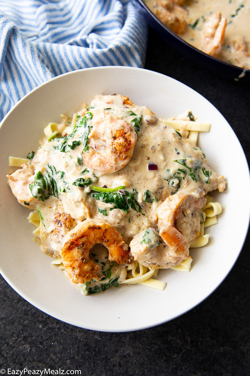 Making Cajun Salmon and shrimp for dinner in under 30 minutes. 