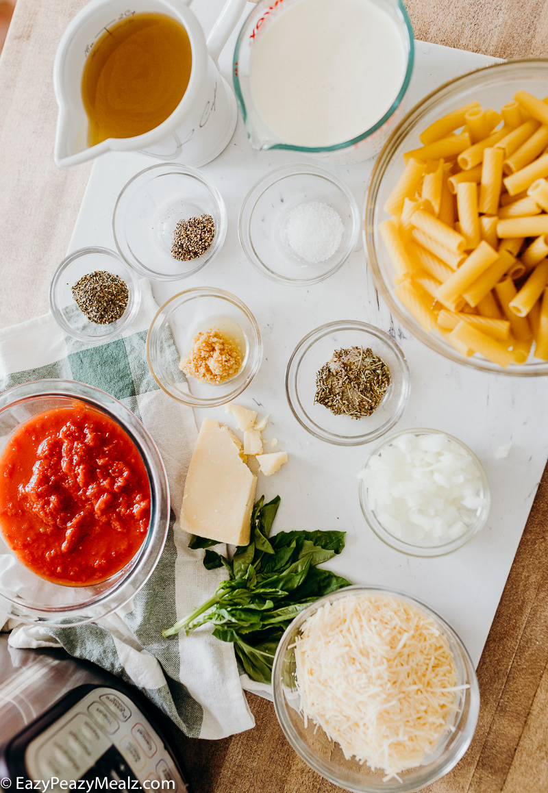 What you need to make creamy instant pot rigatoni