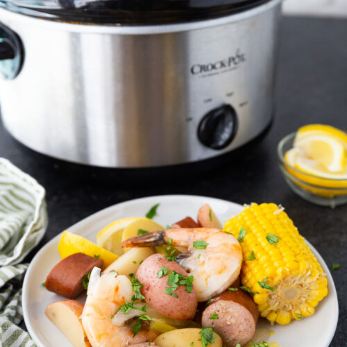 Low Country Boil made in the slow cooker, mega flavor, minimal effort