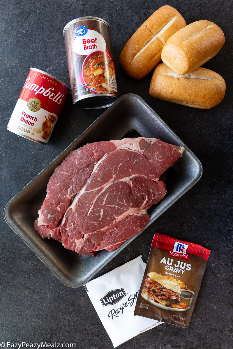 Ingredients you need for making slow cooker french dip
