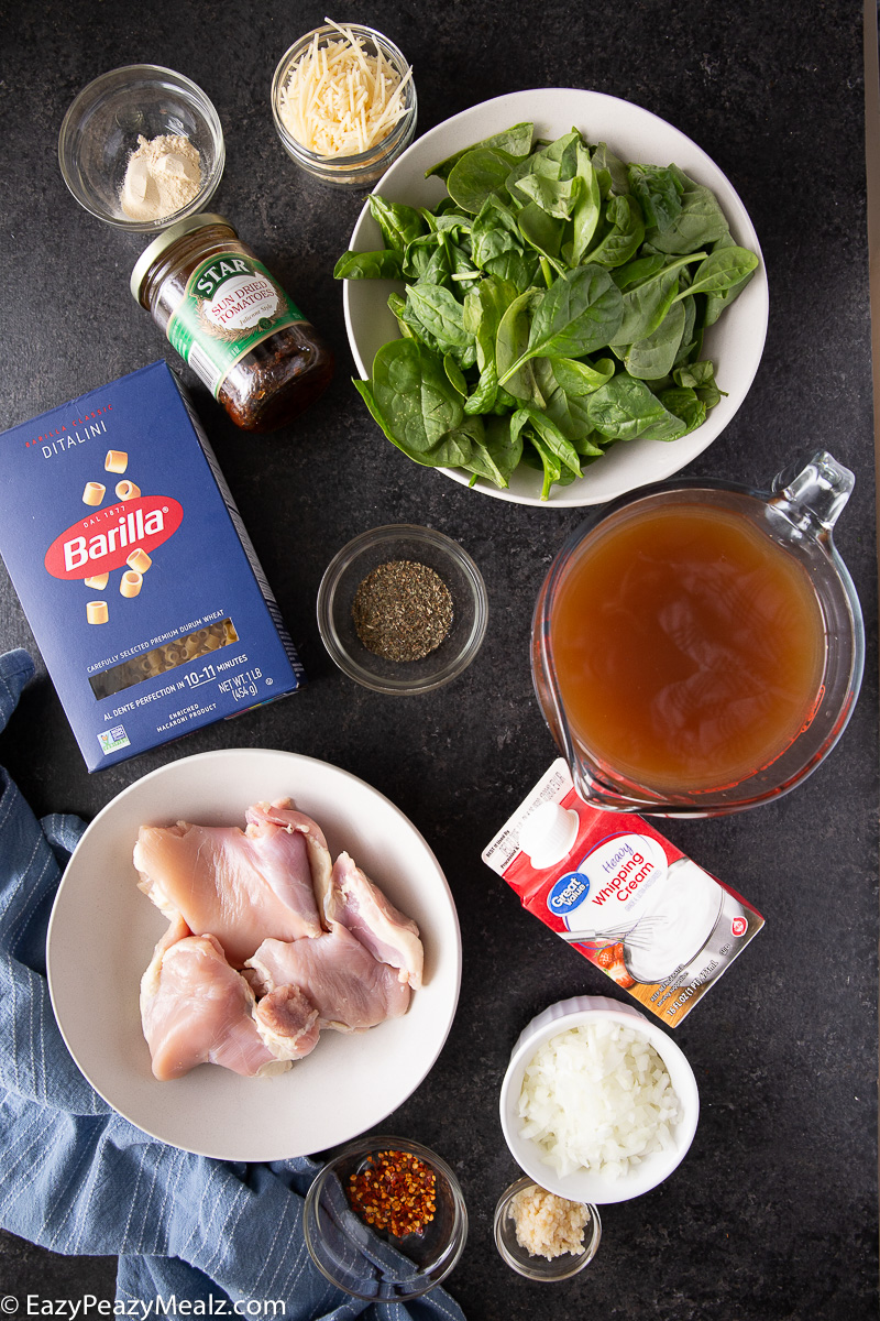 Ingredients you need to make marry me chicken soup