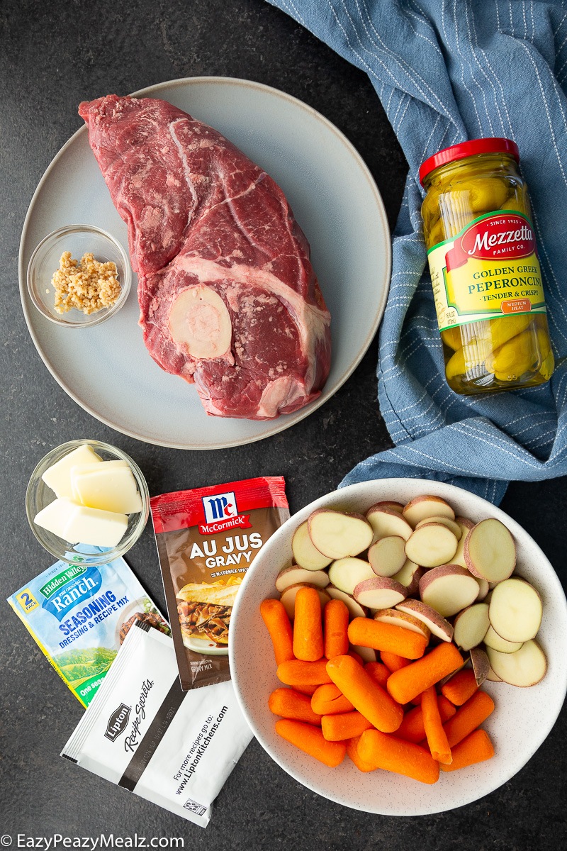 Slow Cooker Mississippi Roast, everything you need to make it in your slow cooker.