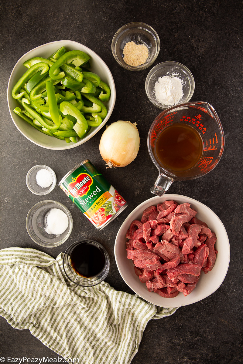 Slow cooker pepper steak ingredients