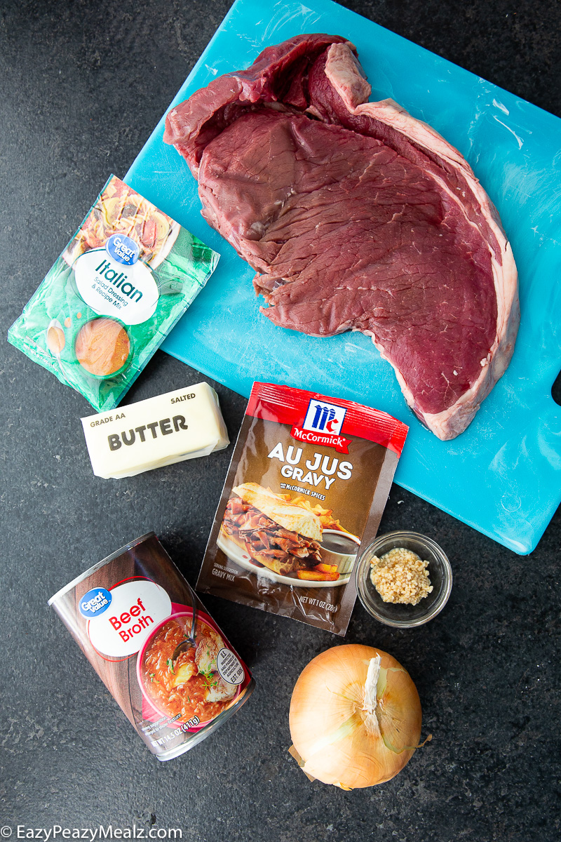 Ingredients needed for slow cooker steak bites