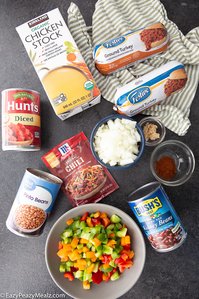 Ingredients you need for crockpot turkey chili