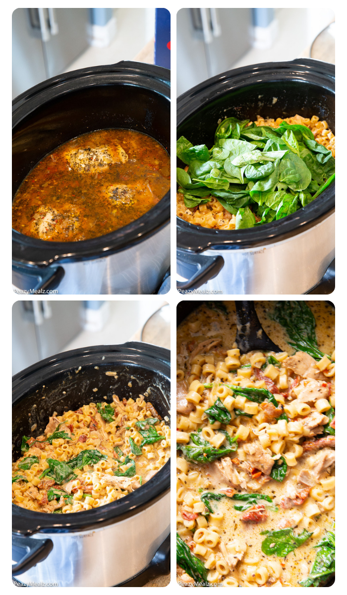 Slow cooker marry me chicken soup process shots