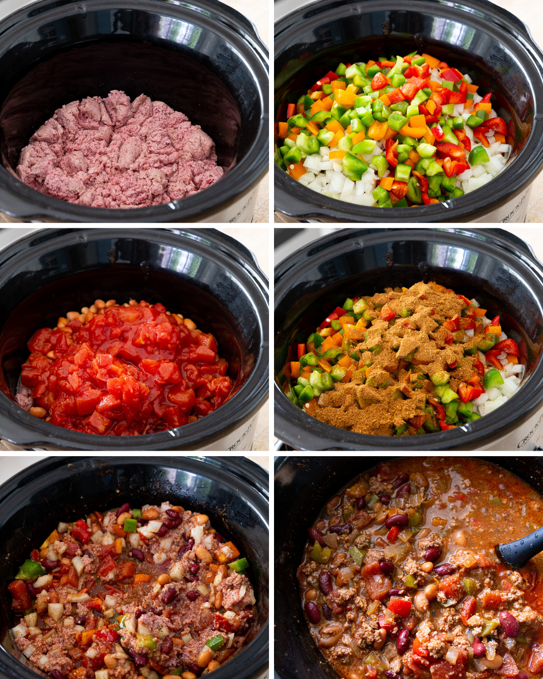 Slow cooker turkey chili steps to making it. 
