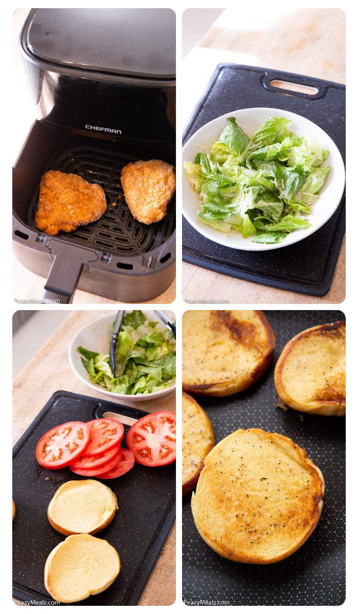 step by step photos for making caesar chicken sandwiches