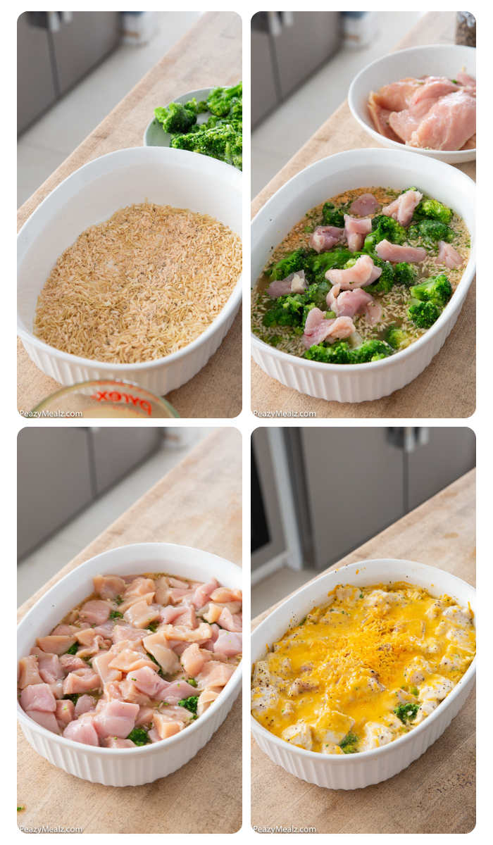 Chicken broccoli rice casserole steps