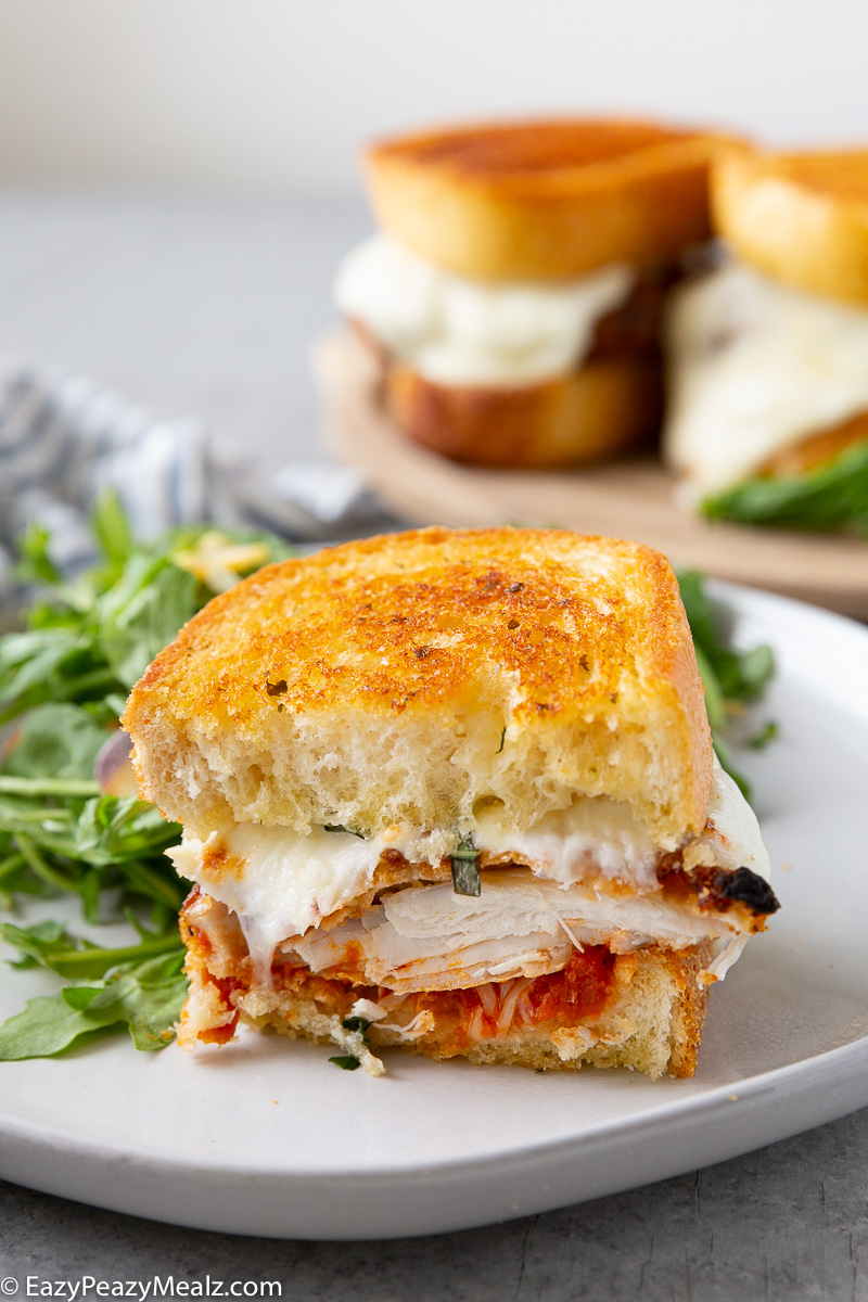 Chicken parmesan sandwich, layers of flavor. 