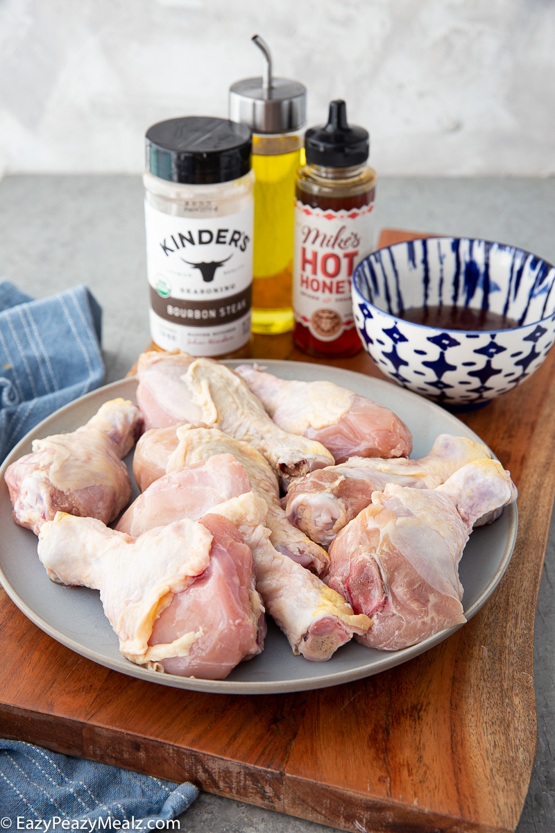 Hot honey BBQ chicken baked in the oven. 