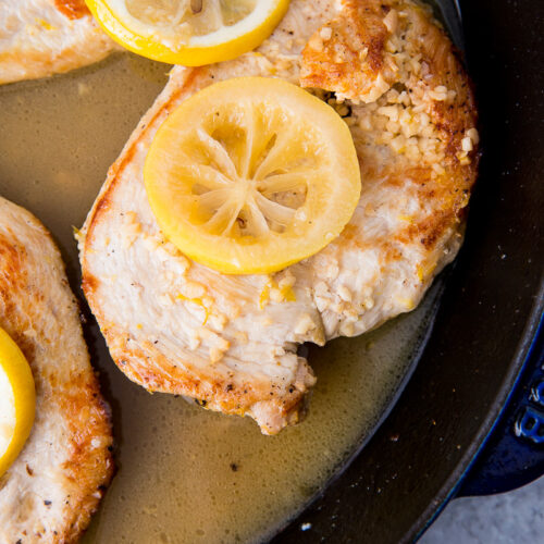 Lemon Garlic Butter baked chicken breasts