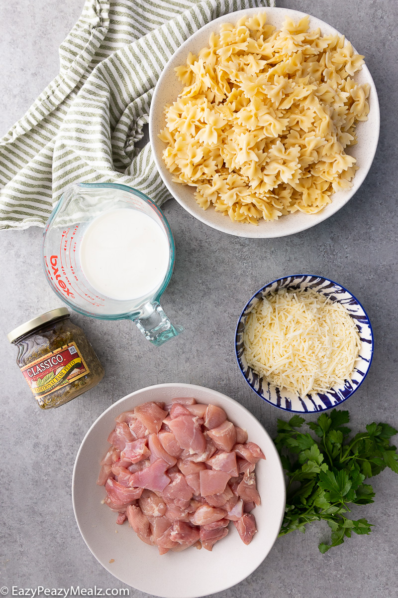 What you need to make pest chicken pasta bake