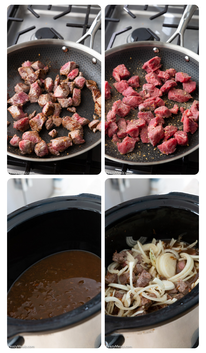 How to make slow cooker french onion beef tips