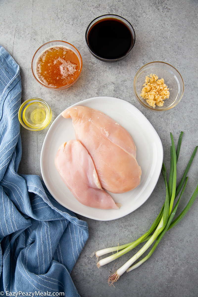 Ingredients for slow cooker honey garlic chicken